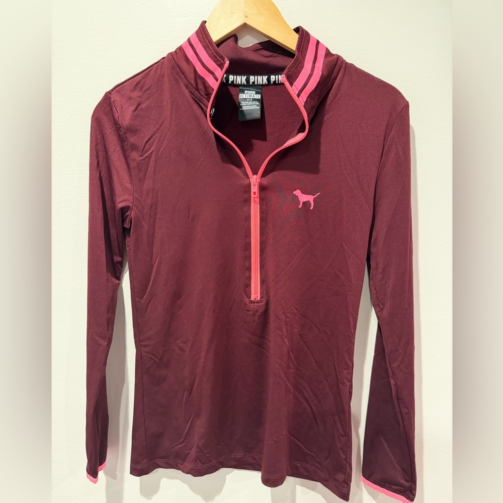PINK Victoria’s Secret Ultimate Quarter-Zip Pullover Small EUC
